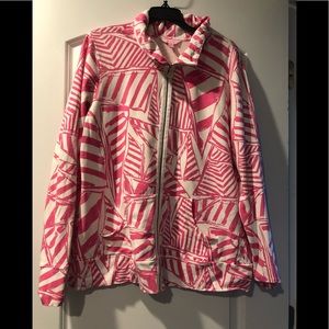 Lilly Pulitzer zip up jacket size XL pink umbrella